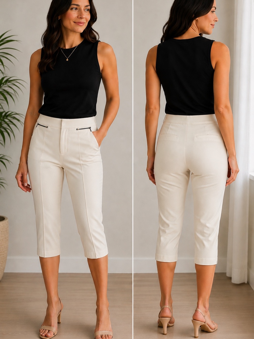 Style & Co. Cropped White Ankle Pants Stretchy - 12